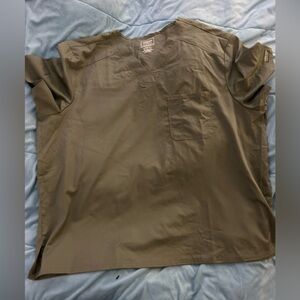 Men's Scrubs V-Neck Medical Scrub Top Cherokee with Chest Pocket olive 3XL